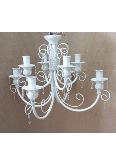 Lustre dois andares 8 lâmpadas branco